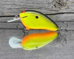Black Label Balsa - Peanut - Balsa Crankbait - Chartreuse Black Back Color - Zoom WEC Mutt