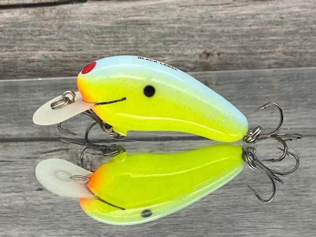 Black Label Balsa - Sandman - Custom Balsa Crankbait - Chartreuse Powder  Blue Back Color - Zoom WEC Sand Flea - Wood Bait Country