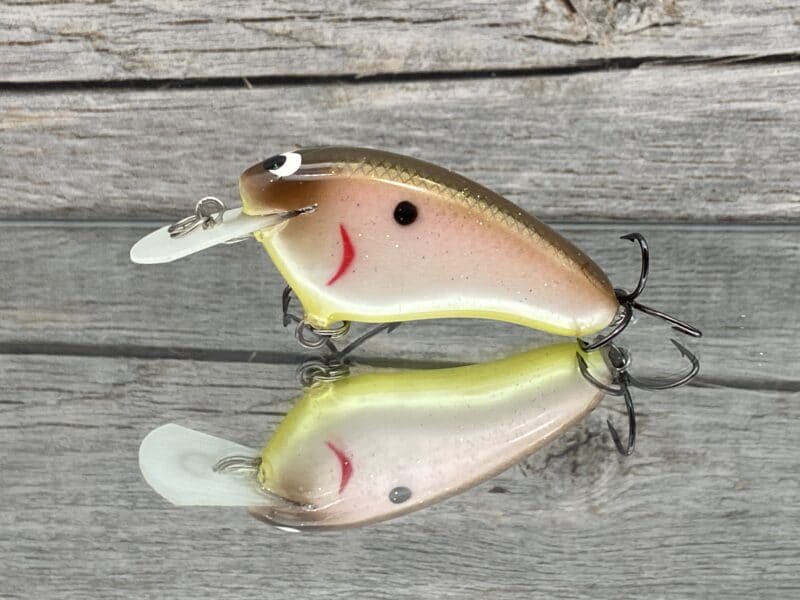 Black Label Balsa - Peanut - Balsa Crankbait - Threadfin Shad Pearl Color -  Zoom WEC Mutt - Wood Bait Country