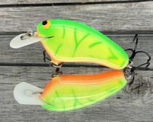 Black Label Balsa - Hickster - Balsa Crankbait - Lime Coach Dog - Zoom WEC Hicky