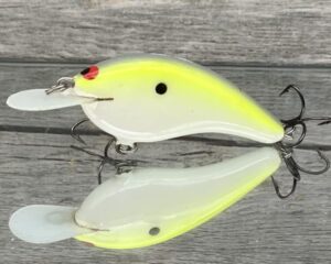 Black Label Balsa - Slim Series - Custom Balsa Crankbait - Chartreuse Illusion Color