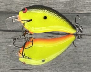 Black Label Balsa - Ricochet - Custom Balsa Crankbait - Chartreuse Black Back Color