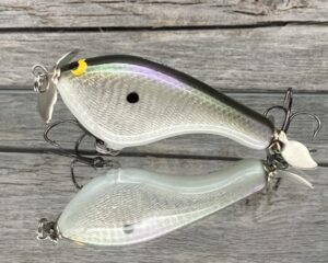 Black Label Balsa - Tease - Custom Balsa Topwater Prop Bait - Gizzard Shad Foil