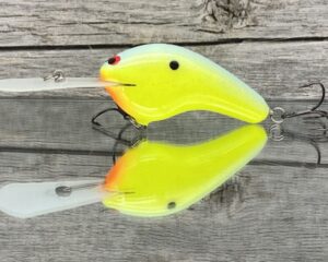 Black Label Balsa - Double D - Deep Diving Balsa Crankbait - Chartreuse Powder Blue