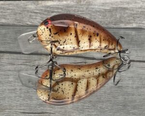 Black Label Balsa - Ricochet - Custom Balsa Crankbait - Brown Craw Color