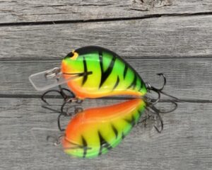 Black Label Balsa - Wreck Jr. - Custom Balsa Squarebill Crankbait - Fire Tiger Color