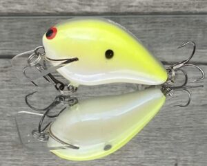 Black Label Balsa - Ricochet Jr. - Custom Balsa Crankbait - Chartreuse Illusion Color