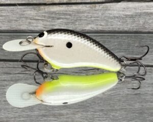 Black Label Balsa - Little Cliffie - Custom Balsa Crankbait - Hot Shad Color