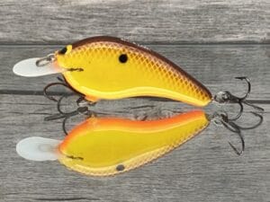 Black Label Balsa - Slim Series - Custom Balsa Crankbait - Hot Mustard Color