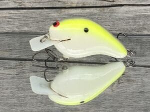 Black Label Balsa - CBS 2 - Custom Balsa Squarebill Crankbait - Chartreuse Illusion Color- Bagley B2