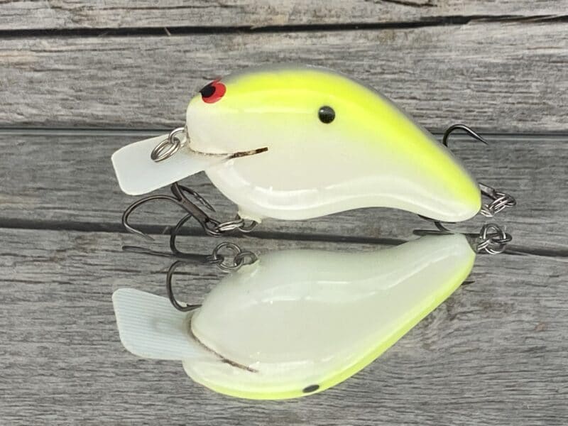 Black Label Balsa - CBS 2 - Custom Balsa Squarebill Crankbait - Chartreuse  Illusion Color- Bagley B2 - Wood Bait Country