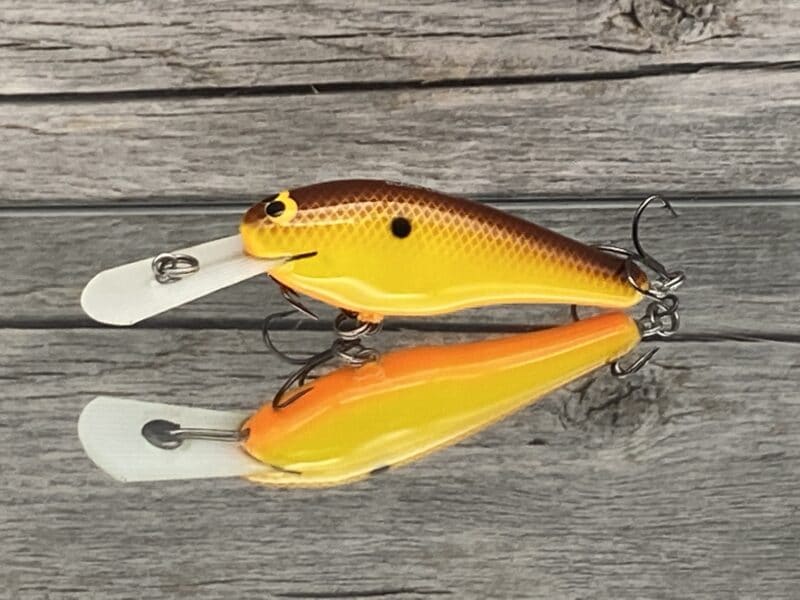 Black Label Balsa - SS Shad - Custom Balsa Crankbait - Hot Mustard Color -  Wood Bait Country