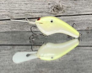 Black Label Balsa - Double D - Deep Diving Balsa Crankbait - Chartreuse Illusion