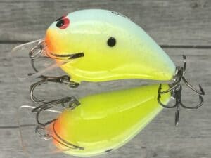 Black Label Balsa - Ricochet Jr. - Custom Balsa Crankbait - Chartreuse Powder Blue Color