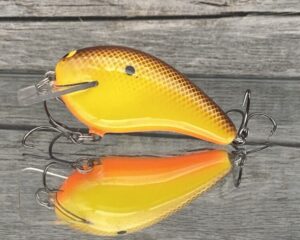 Black Label Balsa - Ricochet - Custom Balsa Crankbait - Hot Mustard Color