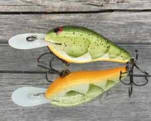 Greenfish Tackle - GT6 - Custom Balsa Crankbait - Green Craw Color