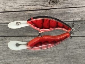 Black Label Balsa - Slim DD Series - Custom Balsa Crankbait - Fire Craw Color
