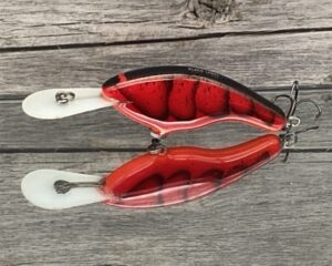 Black Label Balsa - Slim DD Series - Custom Balsa Crankbait - Fire Craw Color