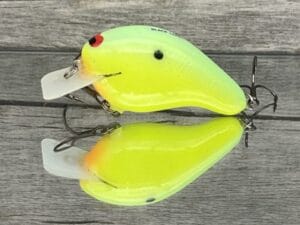 Black Label Balsa - CBS 2 - Custom Balsa Squarebill Crankbait - Chartreuse Powder Blue Color- Bagley B2