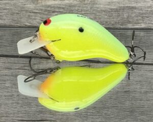 Black Label Balsa - CBS 2 - Custom Balsa Squarebill Crankbait - Chartreuse Powder Blue Color- Bagley B2