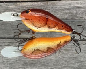 Greenfish Tackle - GT6 - Custom Balsa Crankbait - Orange Craw Color