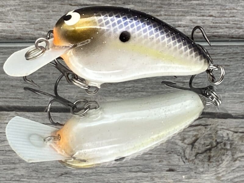 Black Label Balsa - Peanut - Balsa Crankbait - Threadfin Shad Pearl Color -  Zoom WEC Mutt - Wood Bait Country