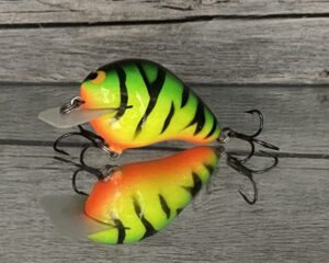 Black Label Balsa - CBS 1 - Balsa Squarebill Crankbait - Fire Tiger Color - Bagley B1