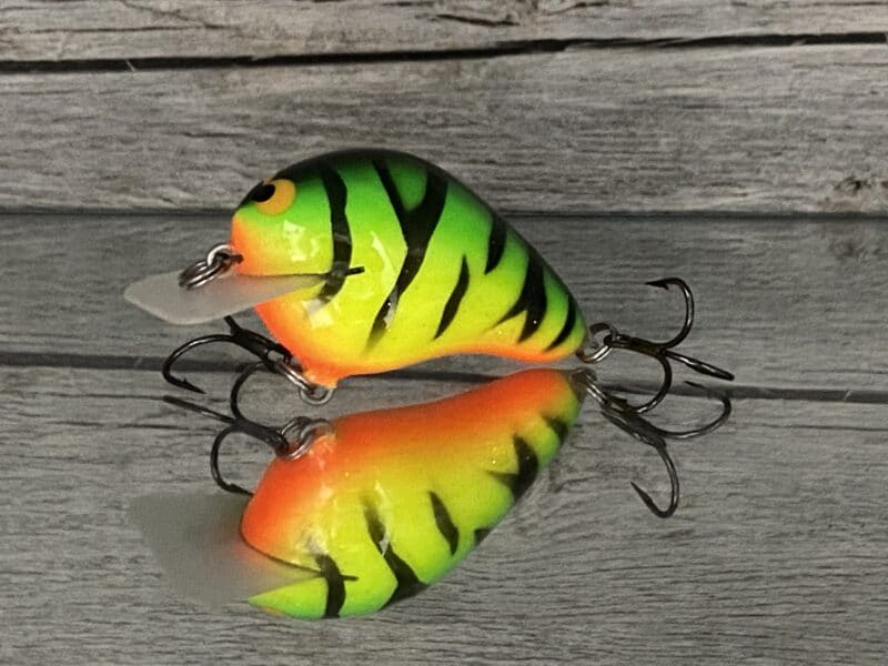 Black Label Balsa - CBS 1 - Balsa Squarebill Crankbait - Fire Tiger Color -  Bagley B1 - Wood Bait Country