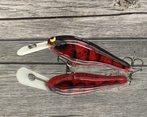 Black Label Balsa - SS Shad - Custom Balsa Crankbait - Red Craw Color