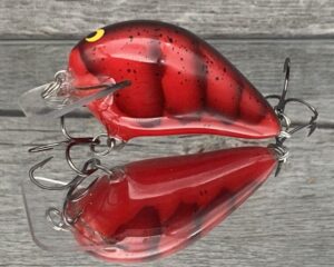 Black Label Balsa - Ricochet Jr. - Custom Balsa Crankbait - Red Craw Color