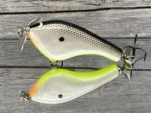 Black Label Balsa - Tease - Custom Balsa Topwater Prop Bait - Hot Shad Color