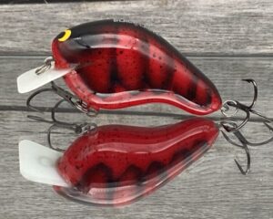 Black Label Balsa - CBS 2 - Custom Balsa Squarebill Crankbait - Red Craw Color- Bagley B2