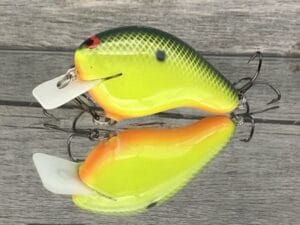 Black Label Balsa - CBS 2 - Custom Balsa Squarebill Crankbait - Chartreuse Black Back Color- Bagley B2