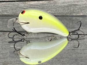 Black Label Balsa - Ricochet - Custom Balsa Crankbait - Chartreuse Illusion Color
