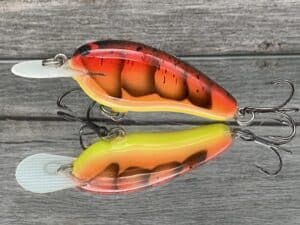 Black Label Balsa - Little Cliffie - Custom Balsa Crankbait - 3 Alarm Craw Color