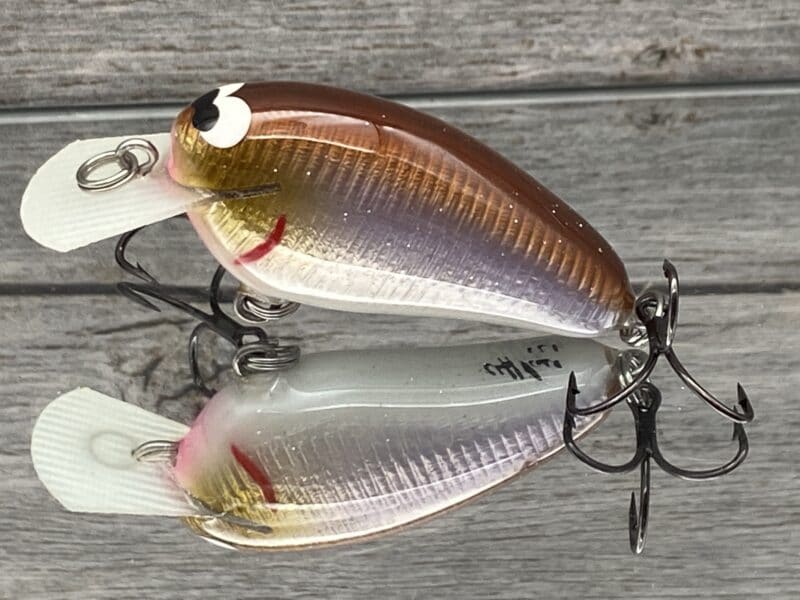 Black Label Balsa - Peanut - Signature Series Crankbait - Foiled Wakasagi  Color - Zoom WEC Mutt - Wood Bait Country