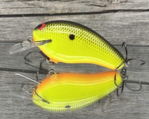 Black Label Balsa - Prowler - Custom Balsa Squarebill Crankbait - Chartreuse Black Back Color