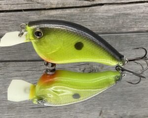 The Lure Forge - 2.5 Flatside - Balsa Crankbait - Black Chartreuse color
