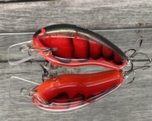 Black Label Balsa - Prowler - Custom Balsa Squarebill Crankbait - Fire Craw Color