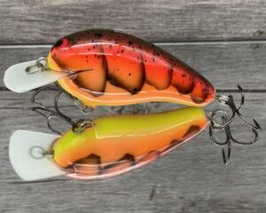 Black Label Balsa - Wobbler - Custom Balsa Crankbait - 3 Alarm Craw Color