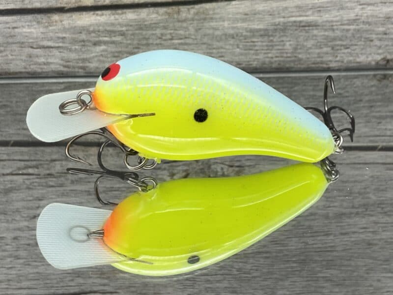 Black Label Balsa - Wobbler - Custom Balsa Crankbait - Chartreuse Powder  Blue Color - Wood Bait Country