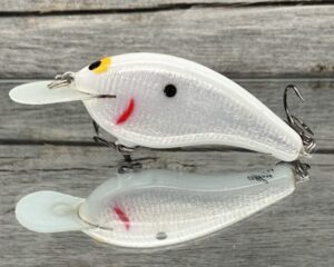 Black Label Balsa - Slim Signature Series Balsa Crankbait - White Knight Color
