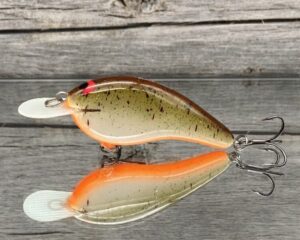 Black Label Balsa - Slim Series - Custom Balsa Crankbait - Root Beer Color