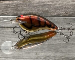Black Label Balsa - Shiver 7 - Custom Balsa Crankbait - Road Kill Craw Color