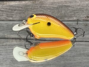 Black Label Balsa - Peanut - Balsa Crankbait - Hot Mustard Color - Zoom WEC Mutt