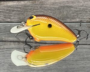 Black Label Balsa - Peanut - Balsa Crankbait - Hot Mustard Color - Zoom WEC Mutt