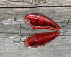 Black Label Balsa - Rock Hound - Custom Balsa Crankbait - Fire Craw Color