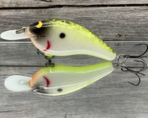 Black Label Balsa - Slim Series - Custom Balsa Crankbait - Piebald Plemmons Color