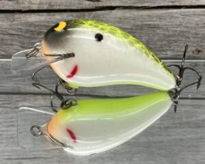 Black Label Balsa - Ricochet - Custom Balsa Crankbait - Piebald Plemmons Color