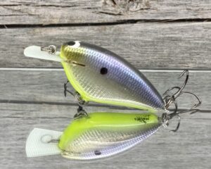 Black Label Balsa - Bacon-Signature Series - Balsa Crankbait - Foiled American Shad Chartreuse Belly Color